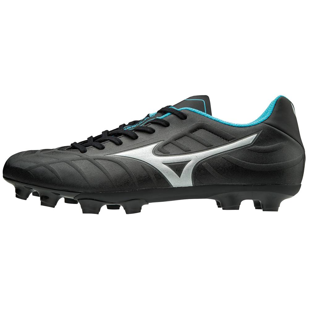 Mens Mizuno Rebula V3 Soccer Cleats Black/Blue Turquoise Philippines (BIXFUM871)